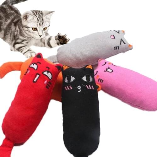 Cat Grinding Catnip Toys Funny Interactive Plush Cat Toy Pet Kitten Chewing Toy Claws Thumb Bite Cat mint For Cats Teeth toys