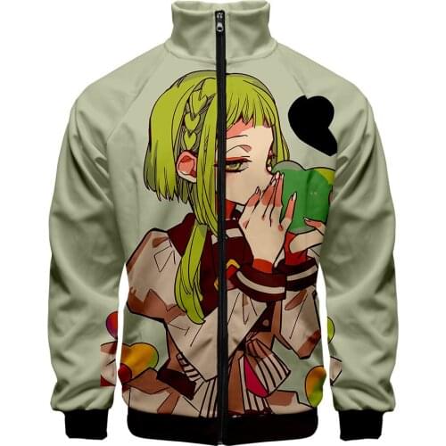 Anime Toilet-bound Jibaku Shounen Hanako-kun Cosplay Costume 3D Zip Up Hoodie Nene Yashiro Costume Spring Jacket Fashion