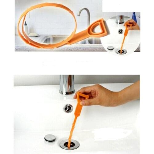 1PC New 50cm Kitchen Bathroom Sewer Cleaning Brush Sink Tub Toilet Dredge Cleaner Pipe Snake Brush Tool OK 0042