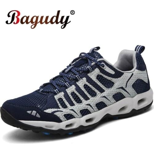 Summer Breathable Mesh Mens Sneakers Comfortable Man Casual Shoes Fashion Lightweight Sneakers Outdoor Beach Wading Mens Shoes
