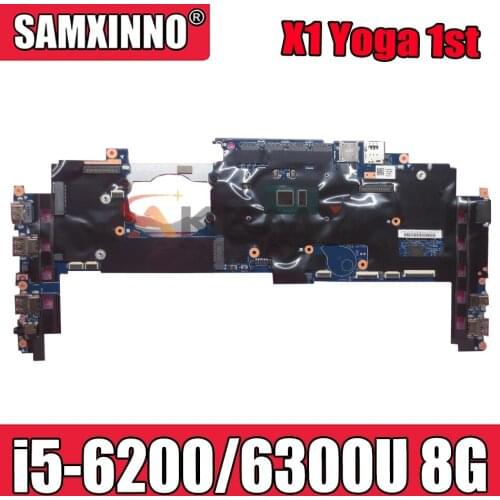 For Lenovo ThinkPad X1 Yoga 1st Gen X1 Carbon 4th Gen laptop motherboard 14282-2M W/ i5 6200/6300U CPU 8G-RAM Mainboard