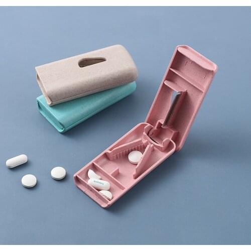 Mini Portable Pill Cutter Medicine Box Pill Crusher Grinder Splitter Tablet Cutter Divider Storage Case Pill Box Pill Cases