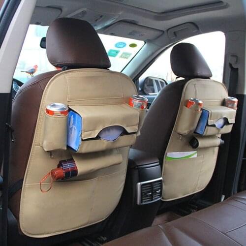 Multifunctional Soft PU Leather Car Seat Storage Bag Universal Vehicle Back Seat Organizer Container Holder Bag