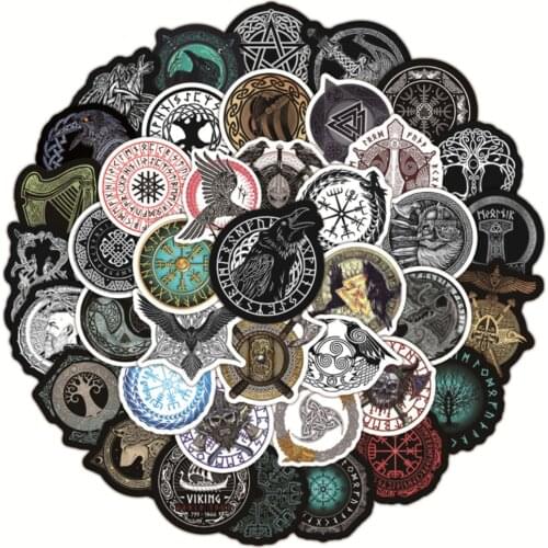 10/30/50pcs Mysterious Totem Symbol Rune Viking Pirates Stickers Decal DIY Phone Skateboard Laptop Luggage Car Sticker Kids Toy