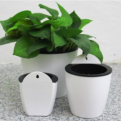 Wall Vase Flowerpot Self-watering Flowerpot Automatic Water Absorption Succulent Aquaculture Transparent Round Plastic