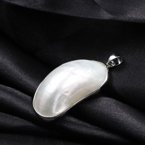 Natural White Mother Shell of Pearl Pendant Jewelry Making for DIY Necklace Pendants Abalone Shells Accessories Findings A129