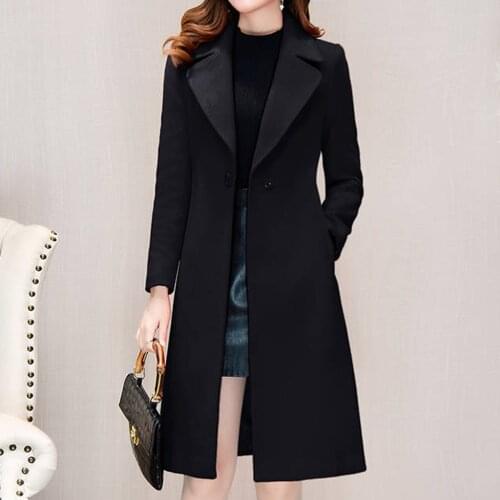 2020 New Women Outerwear Autumn Winter Clothing Fashion Warm Woolen Blends Slim Female Elegant Double Breasted Woolen Coat