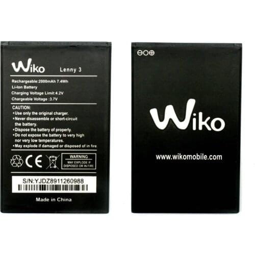 New 1pcs 100% high quality Lenny 3 3.7v 2000mAh Battery For Wiko Lenny 3 Mobile Phone
