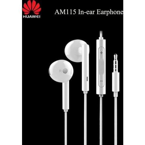 Original Huawei AM115 Earphone 3.5MM With Mic Volume Control Android Smartphone For Huawei P30 P8 P9 Honor 5X 6X V20 Mate 7 8 9