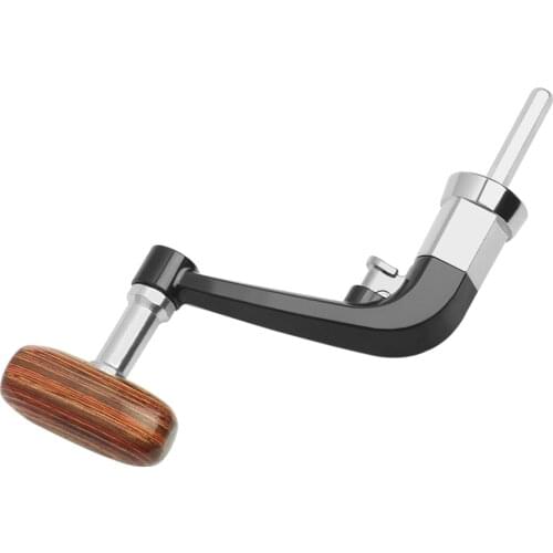 Folding Wood Knob Metal Spinning Reel Handle Replacement for LINNHUE 1000-6000 Folding Rocker Arm Fishing Reel