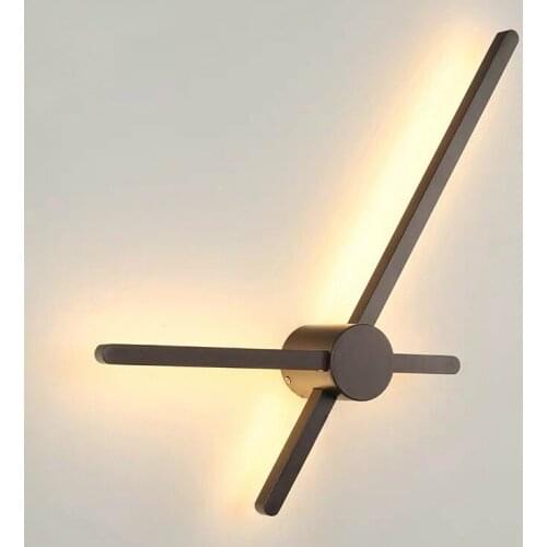 Postmodern Minimalist Wall Lamp LED Line Clock Wall Lamp Iron Art Living Room Bedroom Bedside Lamp Hotel Aisle Lamp Decorations