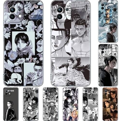 Clear Case for Xiaomi Mi Poco X3 NFC M3 11 10T Lite Phone Soft Cover Note 10 Pro 9T Transparent Celular Capa Titan Eren Jaeger