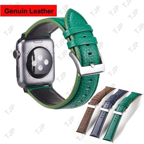 Genuine Leather Strap for Apple Watch Band 44mm 40mm 42mm 38mm Series iWatch SE 6 5 4 3 2 1 Watchband Bracelet Wrist Belt