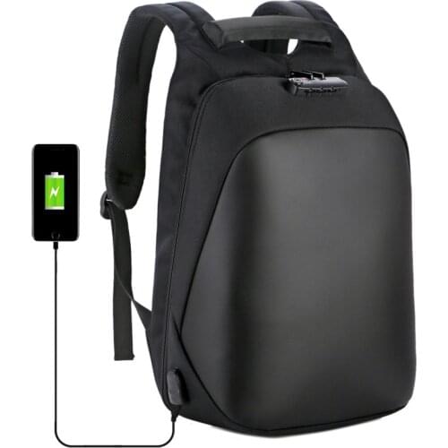 Password lock anti-theft Waterproof 17 Inch Laptop Backpack Men USB Charging Travel Backpack Nylon Rucksack Vintage School Bag