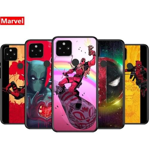 Marvel Deadpool Avengers Super Hero For Google Pixel 5 4A 5G 4 XL Soft Shell TPU Silicone Black Cover Phone Case