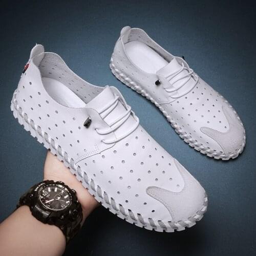 Summer Sandals Men Leather Classic Handmade Mens Sandals 2021 Breathable Slippers Outdoor Sneakers Beach Rubber Trekking Shoes