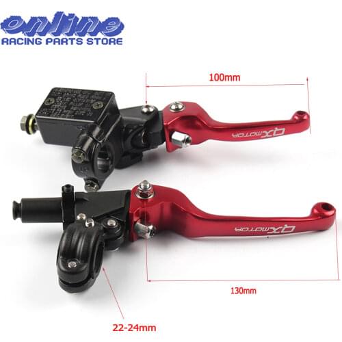 Red QXMOTOR Logo CNC Folding Brake Lever ASV Clutch Lever With Front Pump Fit CRF KLX YZF RMZ Motorcycle Dirt Bike Motocross