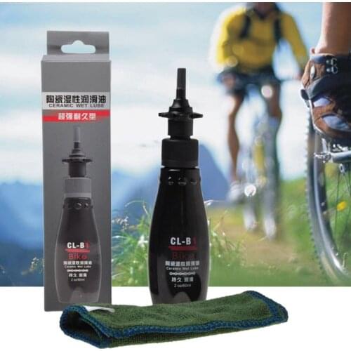 60ml MTB Road Bike Chain Lubricating Oil Bicycle Ceramic Wet Lube Cycling Daily Maintenance Oil with Cleaning Cloth