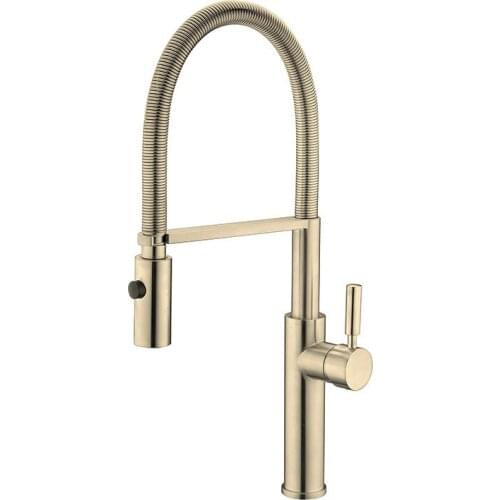 Kitchen Sink Faucets Hot & Cold Solid Brass Sink Mixer Taps Pull Out Spray Nozzle 360 Degree Rotating Single Handle Deck Mounted