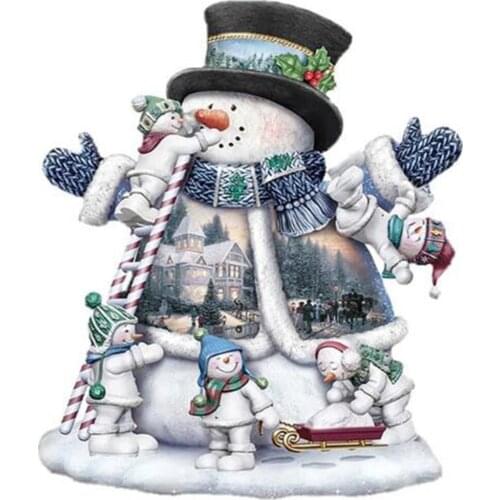 Snow Globe Printed Fabric 11CT Cross-Stitch Set Embroidery DMC Threads Sewing Handmade Knitting Handiwork Stamped Counted