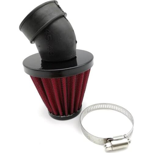 Universal 42mm Inner Diameter Motor Motorcycle air filter Red 45° Intake Filter Pod 150-250cc