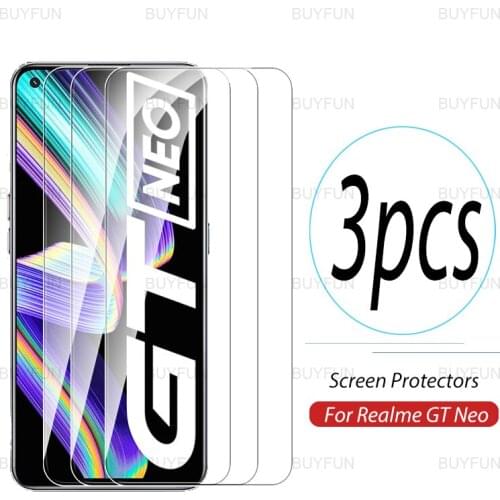 3pcs Tempered Glass For Realme GT Neo 6.43 inch Anti-scratch front safety protective glass for oppo reno5 5G HD screen protector