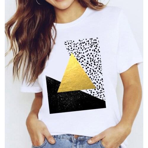 T Shirt Women 2021 Geometry Printed 90s Graphic Female T-shirt Harajuku ladies Tee Tops Cute Short Sleeve Summer tee shirt femme