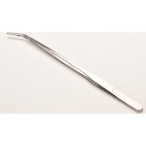 1pc 27CM Stainless Steel Rhinestone Tweezers Scissors Aquarium Live Plant Tank Shrimp Reef Tank Curve Tweezer Cleaning Tools