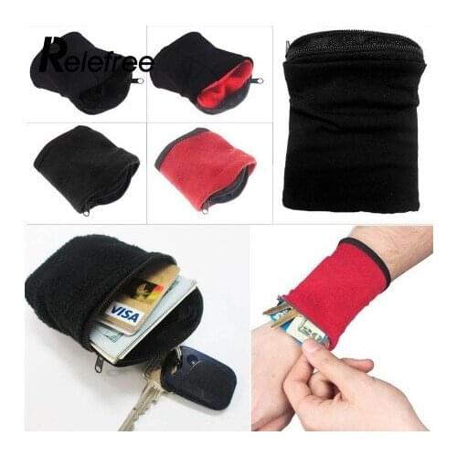 1PC Wrist Wallet Pouch Band Fleece Zipper Gym Cycling Sport Wallet Hiking travel Accessiories for running