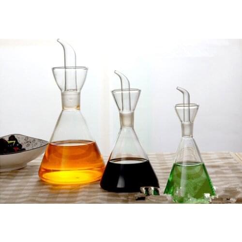 1PC New Glass Olive Oil Vinegar Bottle Pourer Spout Drizzler Cruet Condiment Soy Sauce Kitchen Bottles Cooking Tool OK 0359