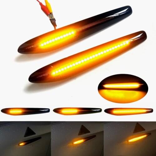 2Pcs Dynamic Amber LED Side Marker Turn Signal Sequential Blinker Light For Alfa Romeo Boera Spider 159 Sportwagon #60691105/6