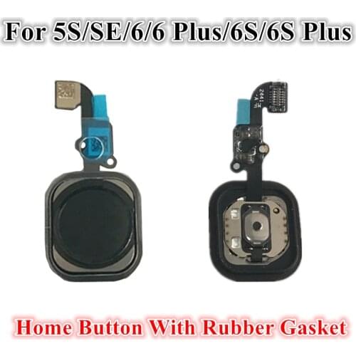 20Pcs OEM Fingerprint Home Button Flex Cable With Rubber Gasket Sticker For iPhone 5 5C 5s SE 6 6s Plus Replacement No Touch ID