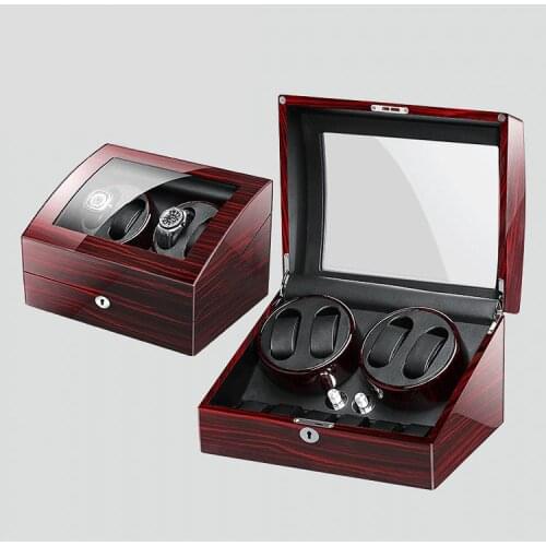 4+6 Automatic Watch Winder Box Collection Display Silent Motor US/UK/AU/EU Plug Wristwatch Storage Box Luxury remontoir montre