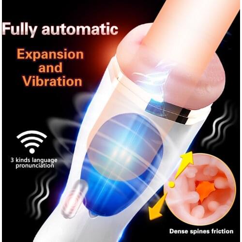 Automatic Telescopic Male Masturbator With Suction Cup Silicone vagina real pussy adult masturbation Erotic sex toys for men