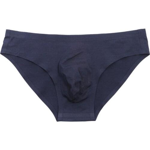 MenS Low Waist Comfortable Soft Breathable Solid Color Sexy Underwear Briefs Ice Silk Men Underwear Gays Underwear 2021 Summer