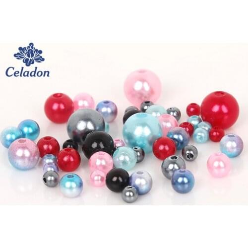 700pcs/lot 4-10mm ABS Color Imitation Pearl Beads Mixed Color Round Loose Pearls Resin Scrapbook Beads Decorate Diy
