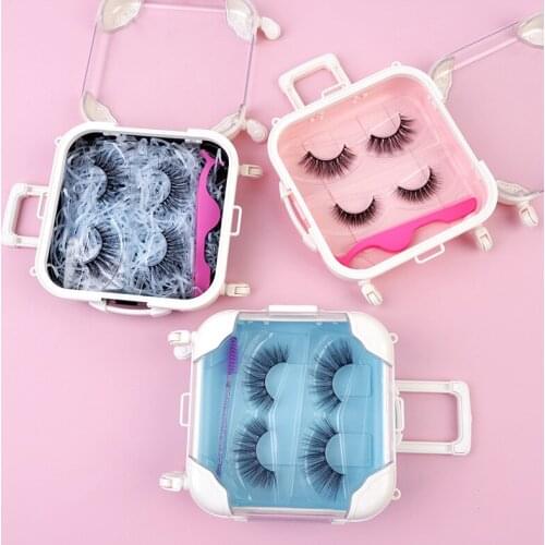 Creative Luggage Eyelash Case False Eyelashes Storage Box Large Capacity Lash Holder High-grade Eyelash Display Aid Tools