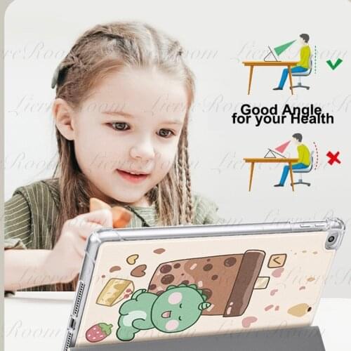 LierreRoom Tablet Case for IPad10.2 Tri-fold Anti-fall Ipad Mini5 4 Clamshell Protective Case Airbag Soft Shell Full Protection