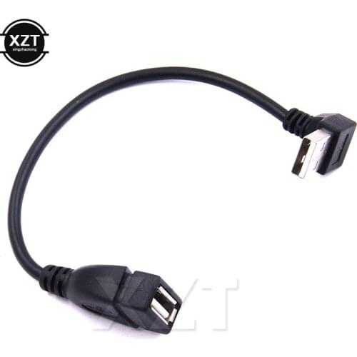 USB Extension Cable Black 1pcs 30cm Left/Right Angled 90 Degree USB 2.0 Type A Male to Female USB Cable Extension Cable Cord