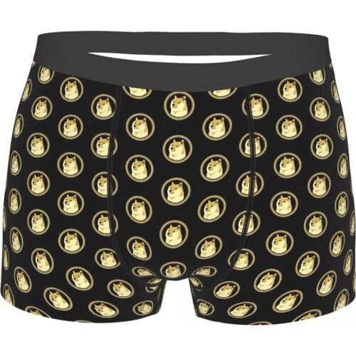 Dogecoin Cryptocurrency DOGE Coin Cool Underpants Breathbale Panties Man Underwear Ventilate Shorts Boxer Briefs