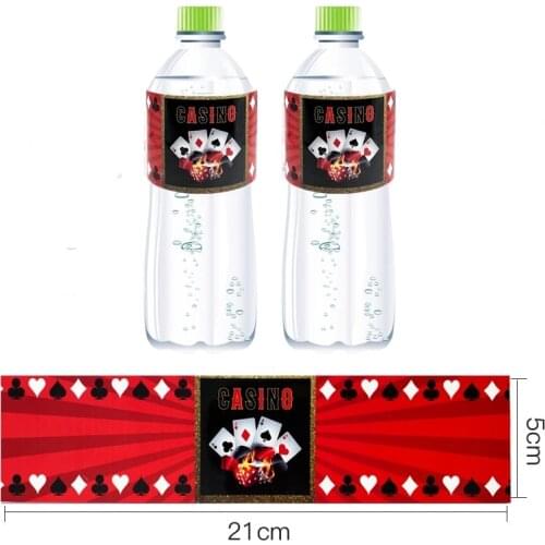 12pcs/lot Las Vegas Theme Battle Labels Casino Party Decoration Water Bottle Stickers Festival Party DIY Decor Supplies