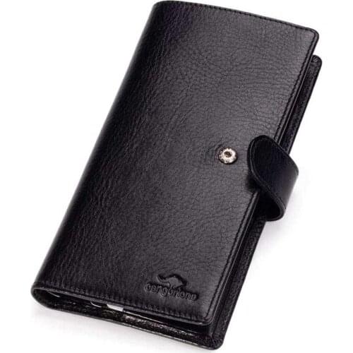 Cangurione Genuine Leather Functional Big Mens Wallet Black