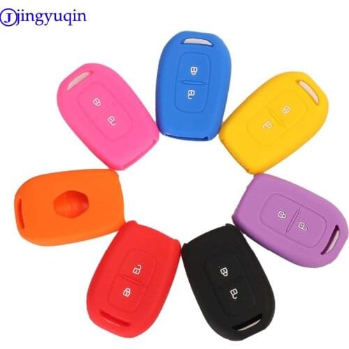 Jingyuqin 2B Remote Silicone Key Case Cover For Renault Scenic Master Megane Duster Logan Clio Captur Laguna Fluence 2016 2017