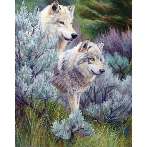 Forest diamond painting embroidery wolves diamond tapestry mosaic art stickers rhinestone drawing pictures puzzle diamond dotz