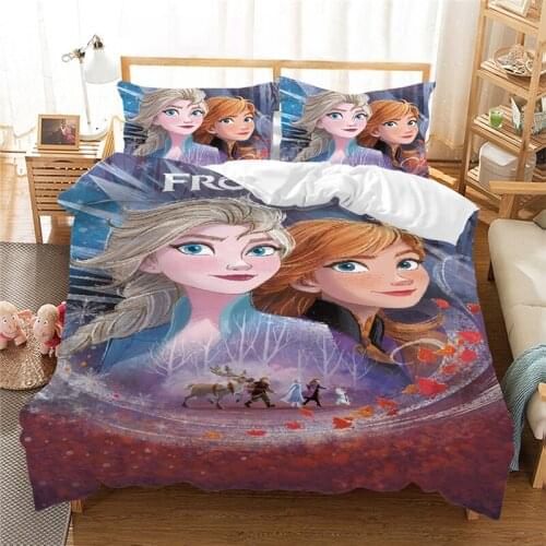 Anna Elsa Bedding Set Queen King Size Frozen Bed Set Children Girl Princess Duvet Cover Pillow Cases Comforter Bedding Sets