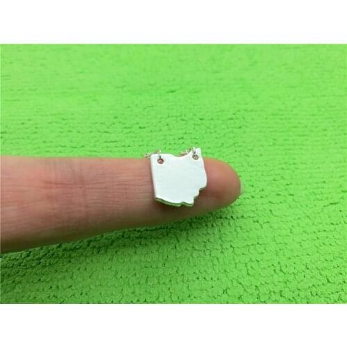 Outline Ohio State Map Necklaces American USA OH State City Pendant Chain Necklaces for Minimalist Hometown Souvenir Gifts