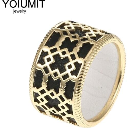 Cremo Fashion DIY Hollow Rings For Women Jewelry Cloud Rings Interchangeable Leather Finger Gold Ring Elegant Bijoux Femme