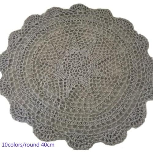HOT Round cotton placemat cup coaster mug kitchen Christmas dining table place mat cloth lace Crochet tea coffee doily dish pad