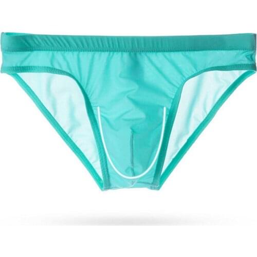 M-4XL Man Comfortable Breathable Briefs High-Quality Silk Feeling Men Underwears Low-Rise Thin Pants