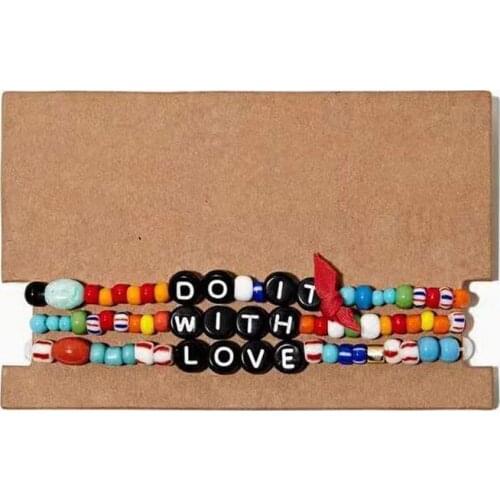 Bohemian Colorful Bead Elastic Bracelet 3-piece Set DO IT WITH LOVE